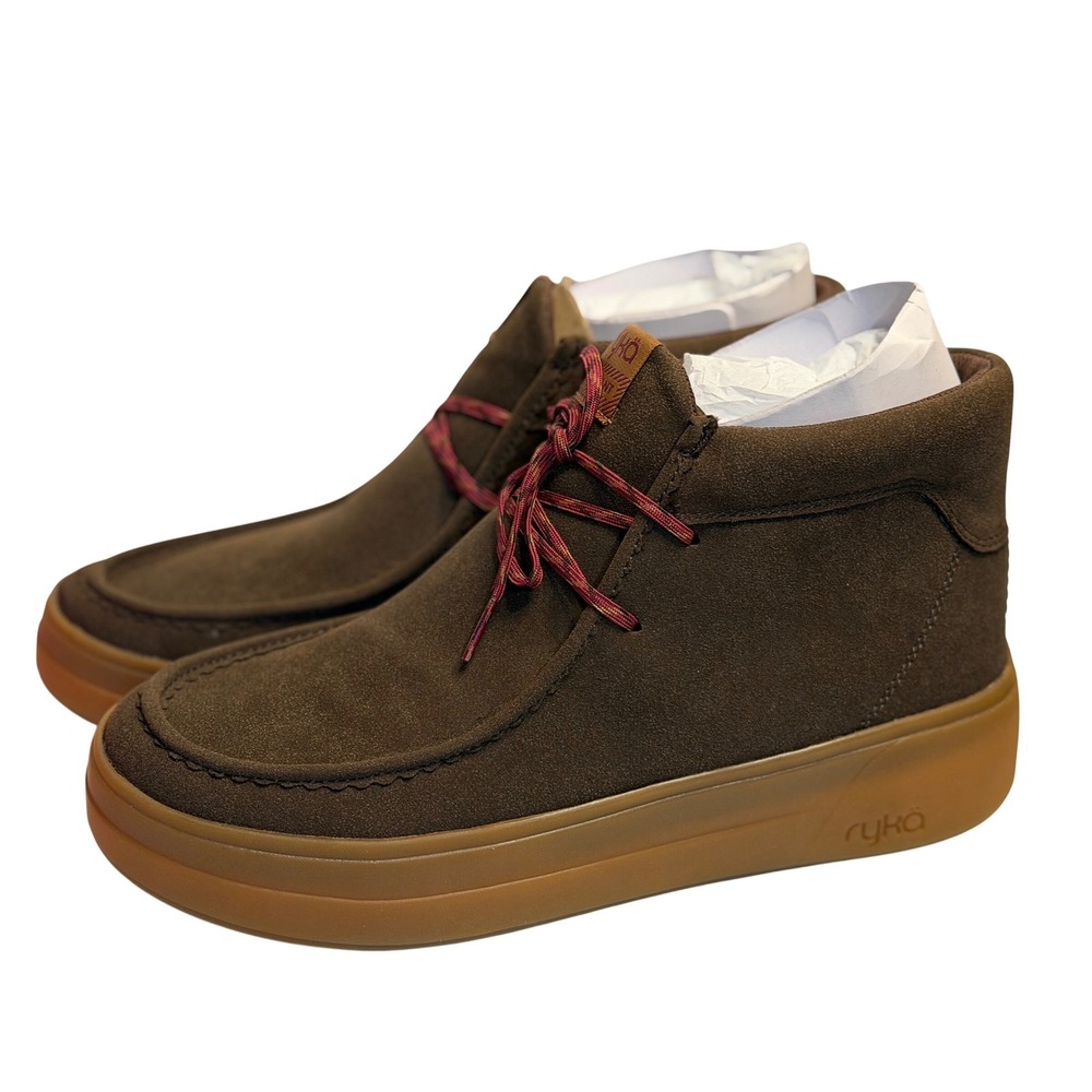 Ryka Vibrant Chukka Boot Brown Gum Sole Lace Up Comfort Sneakers Women Size 11W